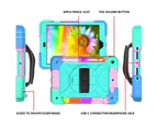 WIWU Rainbow iPad Case Armor Cover With Pencil Holder For iPad 7 10.2 2019-Rainbow&Aqua
