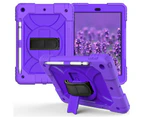 WIWU Rainbow iPad Case Kickstand/Hand+Neck Strap+Pencil Holder For iPad 7 10.2 2019-Purple&Purple