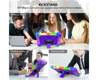 WIWU Rainbow iPad Case Kickstand/Hand+Neck Strap+Pencil Holder For iPad 7 10.2 2019-Rainbow&Purple