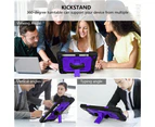 WIWU Rainbow iPad Case Kickstand/Hand+Neck Strap+Pencil Holder For iPad 7 10.2 2019-Black&Purple