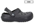 Crocs Kids' Classic Fleece Lined Clogs - Black