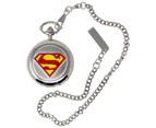 Superman Symbol Silver Pocket Watch