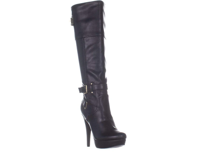 Guess Womens Destynn Leather Cap Toe Knee High Fashion Boots
