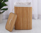 Sherwood Rectangular Bamboo Laundry Hamper w/ Cover - Natural