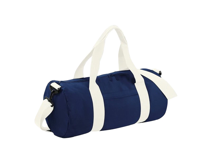 Bagbase Plain Varsity Barrel / Duffle Bag (20 Litres) (Pack of 2) (French Navy/Off White) - BC4425