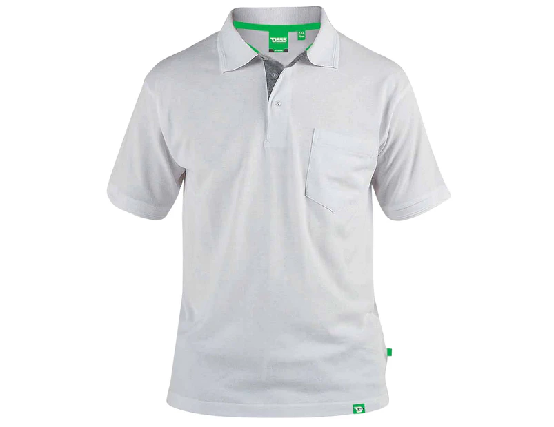 D555 Mens Grant Chest Pocket Pique Polo Shirt (White) - DC177
