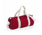Bagbase Plain Varsity Barrel / Duffle Bag (20 Litres) (Pack of 2) (Classic Red/Off White) - BC4425