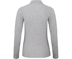 B&C ID.001 Womens Long Sleeve Polo (Taupe Grey) - BC3944