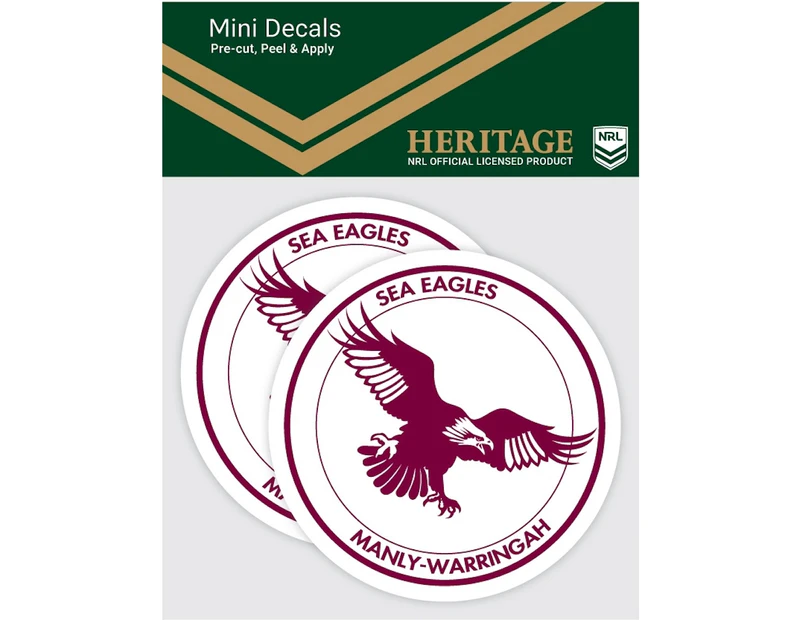 Manly Sea Eagles NRL Heritage Logo Mini Decal Stickers * 2 per packet