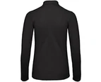 B&C ID.001 Womens Long Sleeve Polo (Jet Black) - BC3944