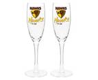Hawthorn Hawks AFL Champagne Glasses