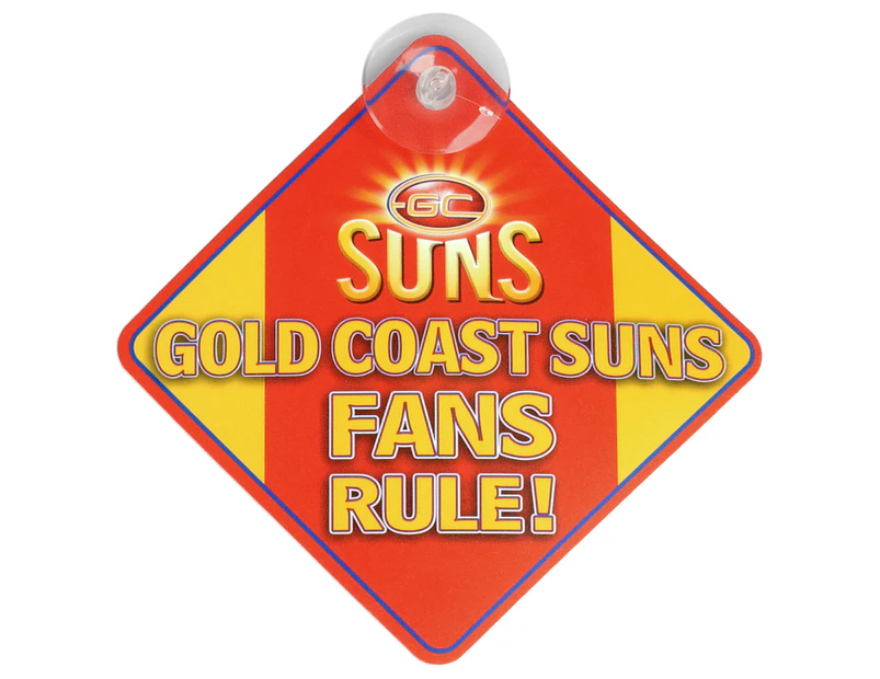 Gold Coast Suns AFL Team Supporters Car Sign * Gold Coast Suns Fans Rule!