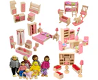 Dollhouse Furniture + 7 Dolls