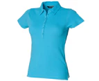 Skinni Fit Ladies/Womens Stretch Polo Shirt (Surf Blue) - RW1347