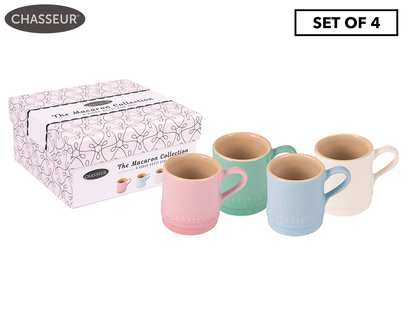 Set of 4 Chasseur 100mL Macaron Espresso cups - Pastel