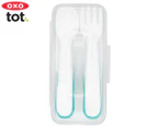 OXO Tot On-The-Go Fork & Spoon Set w/ Travel Case - Teal