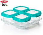 OXO Tot 4-Piece Baby Blocks Freezer Storage Container Set - Teal