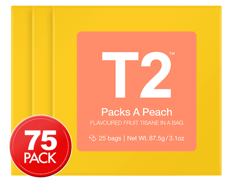 3 x T2 Bio Teabag Packs A Peach 25pk