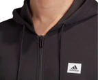 Adidas Men's D2M Motion Full Zip Hoodie - Black/White