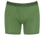 Kenneth Cole Men's Stretch Cotton Boxer Briefs 3-Pack - Navy/Green/Stripe
