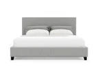 King Size Grey Fabric Bed Frame (Hans Collection)