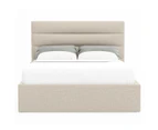 King Size Gas Lift Fabric  Bed Frame (Benny Collection, Tuscan Beige)