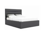 King Size Gas Lift Fabric  Bed Frame (Benny Collection, Charcoal)