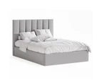 Queen Size Gas Lift Fabric Bed Frame (Celine Collection, Grey)