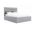 King Size Gas Lift Fabric Bed Frame (Benny Collection, Grey)