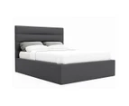 Queen Size Gas Lift Fabric  Bed Frame (Benny Collection, Charcoal)