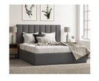 Queen Size Gas Lift Fabric Bed Frame (Celine Collection, Charcoal)