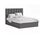 King Size Gas Lift Fabric Bed Frame (Celine Collection, Charcoal)