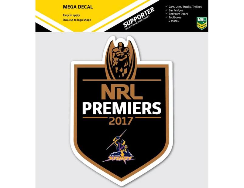 Melbourne Storm NRL 2017 Premiers Premiership Black Shield Logo Sticker