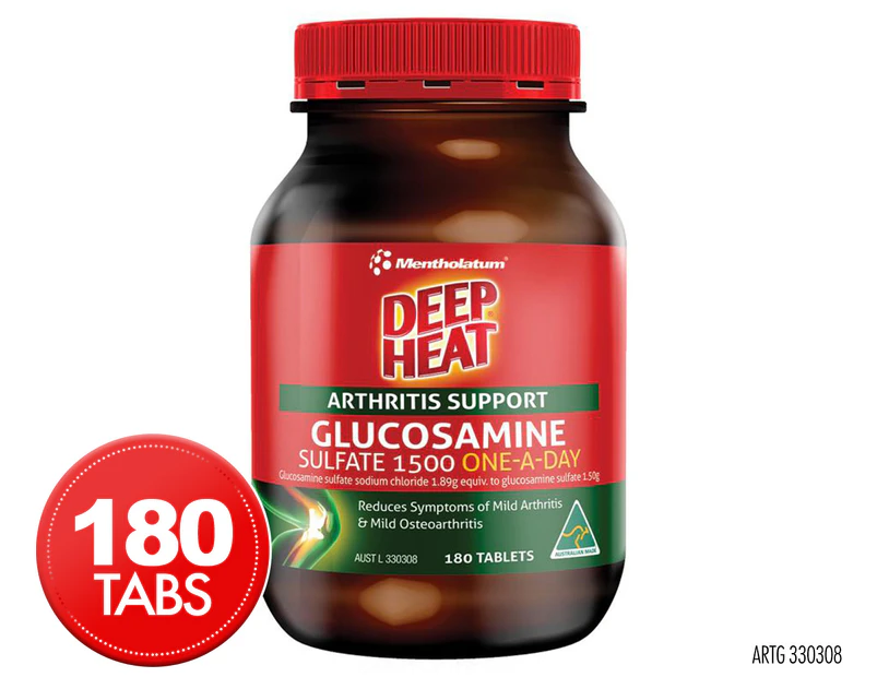 Deep Heat Arthritis Support Glucosamine Sulfate 1500 One-A-Day 180 Tabs