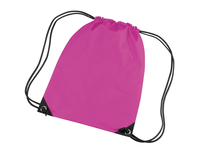 Bagbase Premium Gymsac Water Resistant Bag (11 Litres) (Pack Of 2) (Fuchsia) - BC4326