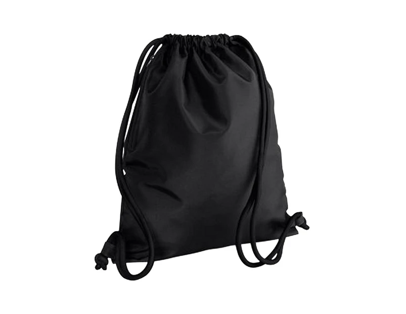 Bagbase Icon Drawstring Bag/Gymsac (Pack of 2) (Black/Black) - BC4344