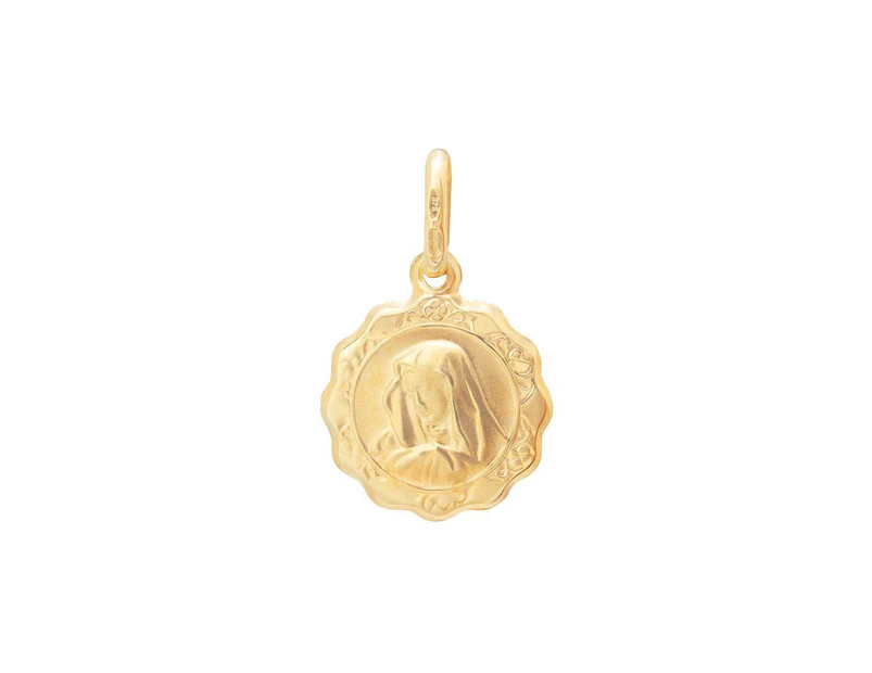 Bevilles Small Madonna Virgin Mary Pendant in 9ct Yellow Gold Religious - Yellow Gold