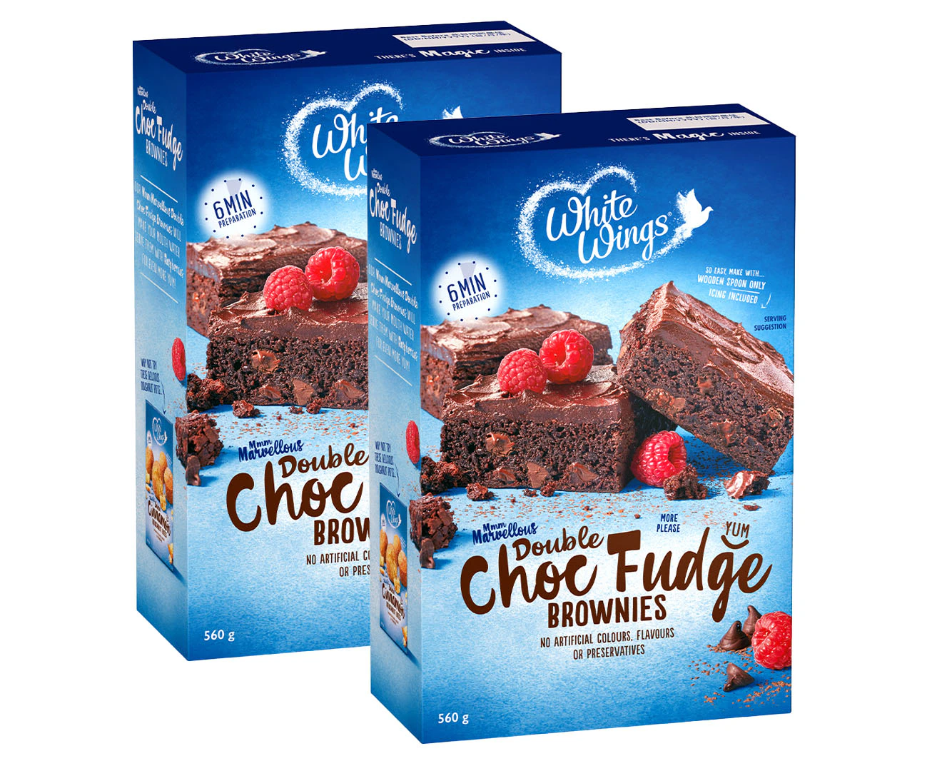 2 x White Wings Double Choc Fudge Brownie Baking Mix 560g