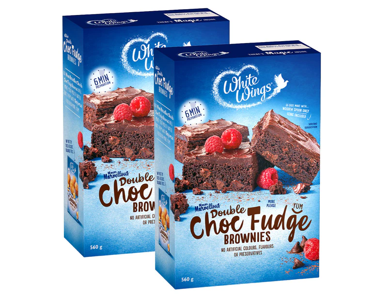 2 x White Wings Double Choc Fudge Brownie Baking Mix 560g