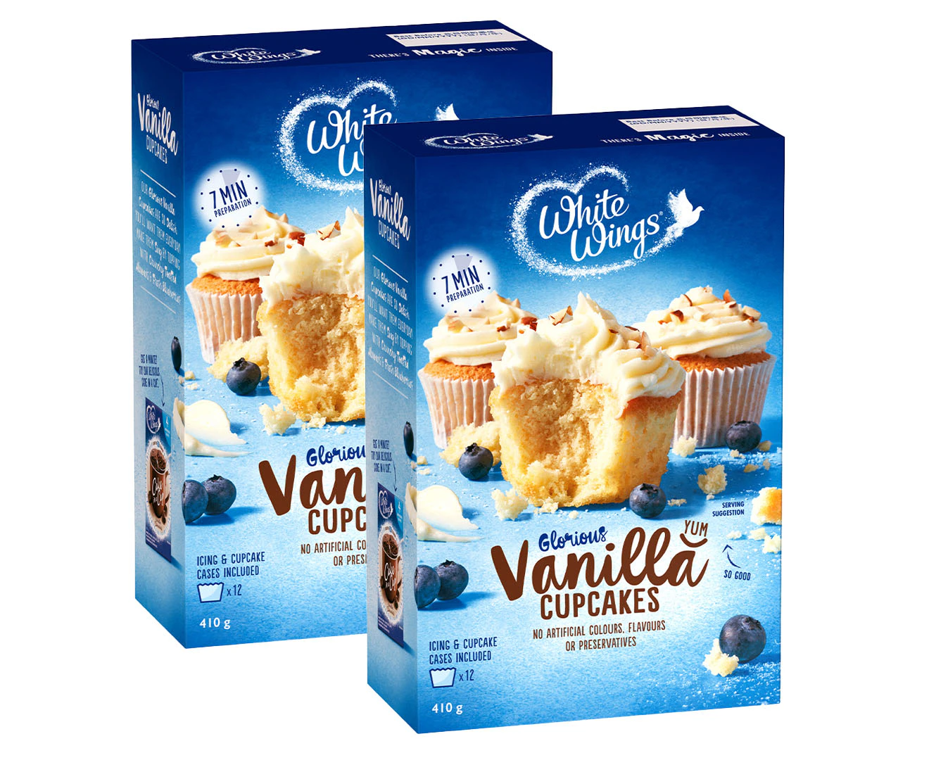 2 x White Wings Vanilla Cupcakes Baking Mix 410g