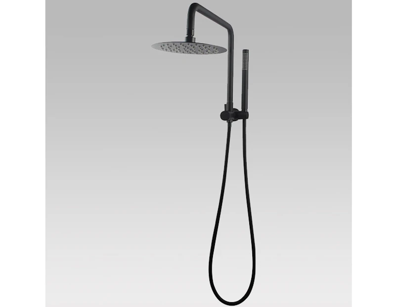 Round Black Shower Station without Shower Head and Handheld Shower