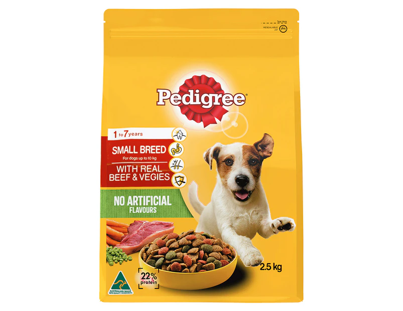 Pedigree Vital Small Breed Dog Food Real Beef & Veggies 2.5kg
