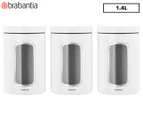 3PK Brabantia 1.4L Window Canister Set Kitchen Coffee Sugar Container Storage WH