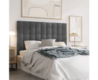 Upholstered Fabric Bed Head with Buttons in King, Queen and Double (Charcoal)