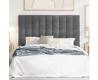 Upholstered Fabric Bed Head with Buttons in King, Queen and Double (Charcoal)