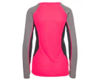 ThermaTech Women's SpeedDri Ultra Base Layer Long Sleeve Tee / T-Shirt / Tshirt - Pink/Grey