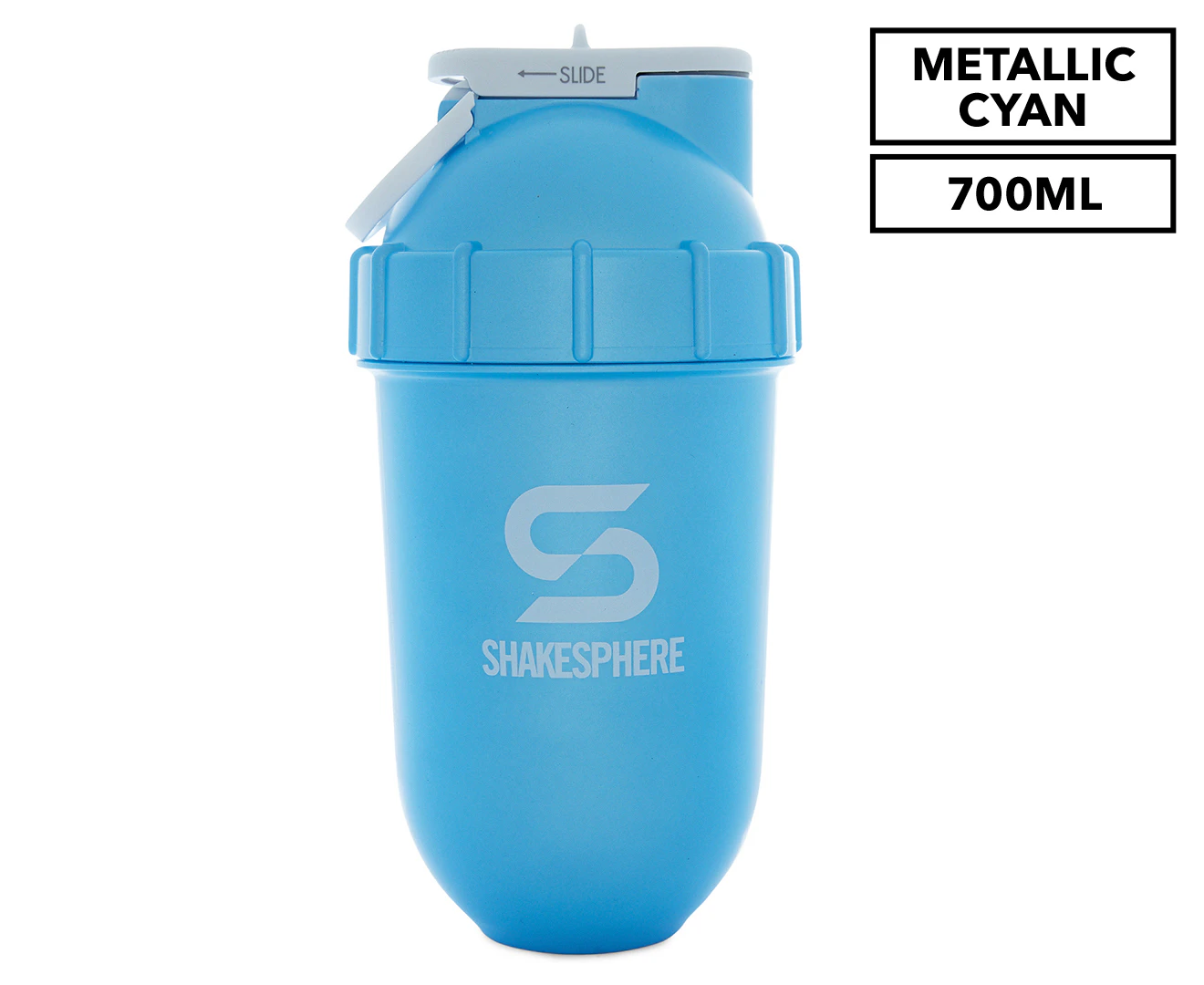 ShakeSphere 700mL Tumbler Shaker - Metallic Cyan