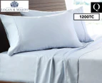 Logan & Mason 1200TC Cotton Rich Queen Bed Sheet Set - Indigo