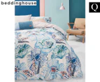 Bedding House Oilily Rose Dust Queen Bed Quilt Cover Set - Blue Green