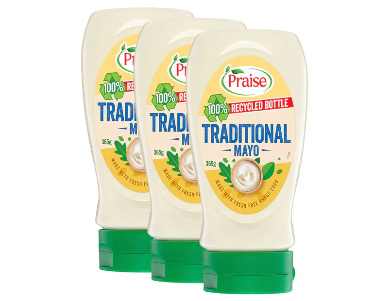 3 x Praise Traditional Creamy Mayonnaise 365g